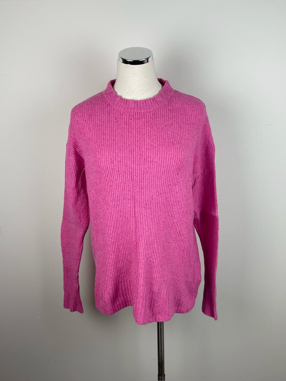 Something Navy Pink Knit Sweater Wool Cotton Blend Women XS Extra Small